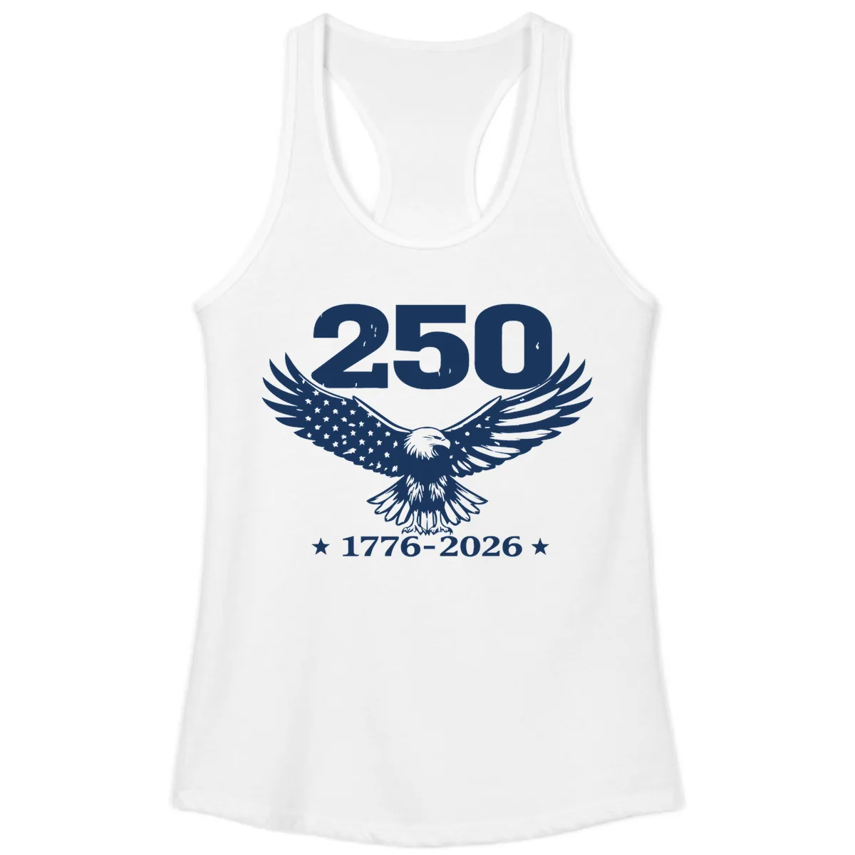 America 250th Anniversary Eagle Design Ladies Tank in White